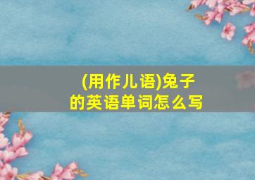 (用作儿语)兔子的英语单词怎么写