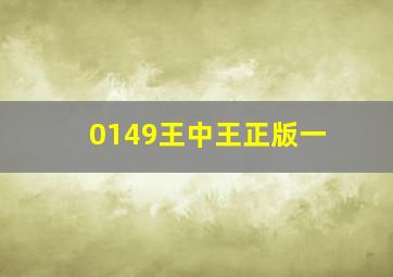 0149王中王正版一