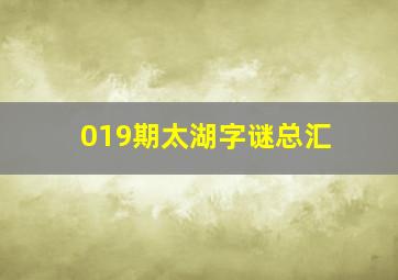 019期太湖字谜总汇