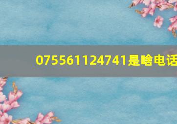 075561124741是啥电话