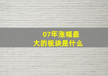 07年涨幅最大的板块是什么