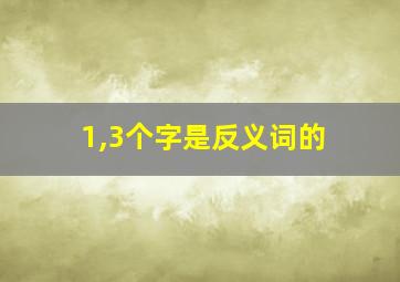 1,3个字是反义词的