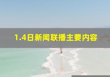 1.4日新闻联播主要内容