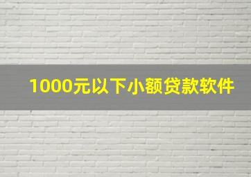 1000元以下小额贷款软件