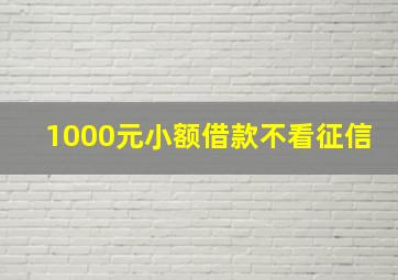 1000元小额借款不看征信