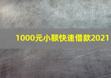 1000元小额快速借款2021