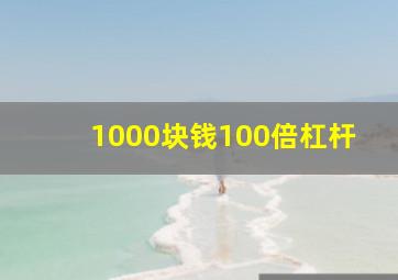 1000块钱100倍杠杆