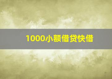 1000小额借贷快借