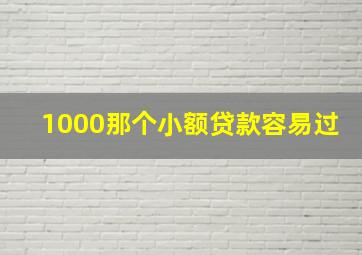 1000那个小额贷款容易过