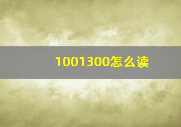 1001300怎么读