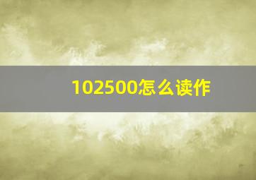 102500怎么读作