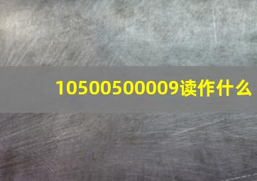 10500500009读作什么