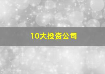 10大投资公司