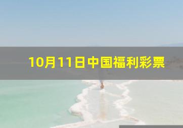 10月11日中国福利彩票