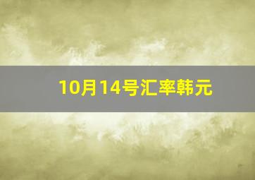 10月14号汇率韩元