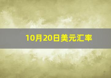 10月20日美元汇率