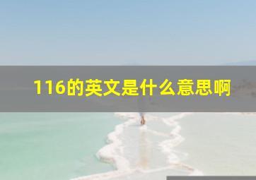 116的英文是什么意思啊