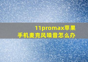 11promax苹果手机麦克风噪音怎么办