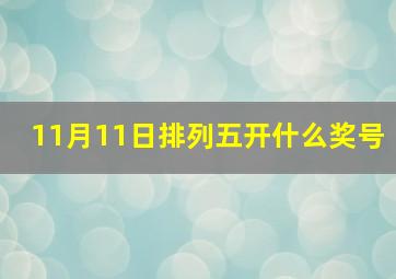 11月11日排列五开什么奖号