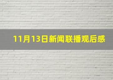 11月13日新闻联播观后感