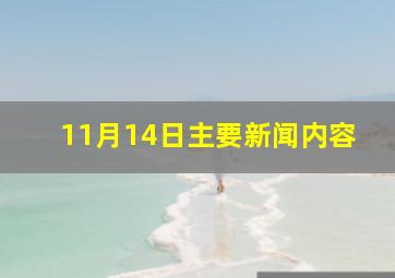 11月14日主要新闻内容