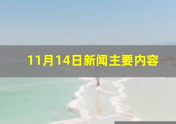 11月14日新闻主要内容