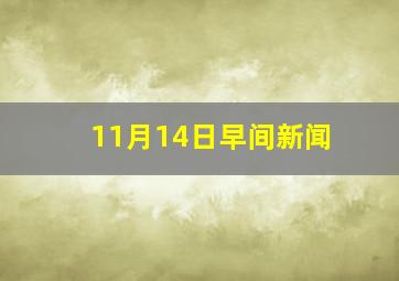 11月14日早间新闻