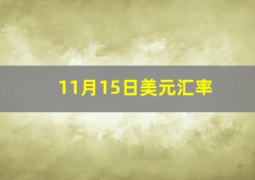 11月15日美元汇率