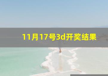 11月17号3d开奖结果