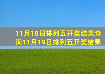 11月18日排列五开奖结果查询11月19日排列五开奖结果