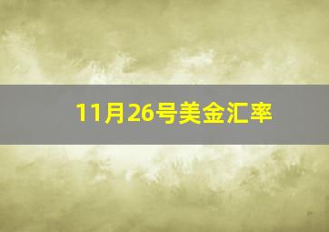 11月26号美金汇率