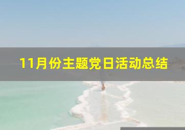 11月份主题党日活动总结