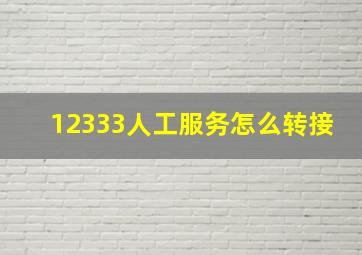 12333人工服务怎么转接