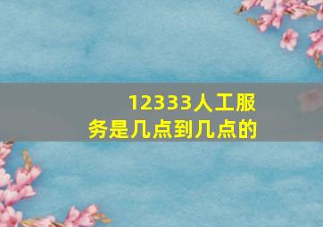 12333人工服务是几点到几点的