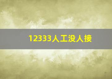 12333人工没人接