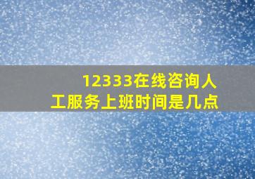 12333在线咨询人工服务上班时间是几点