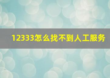 12333怎么找不到人工服务