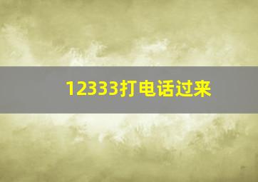 12333打电话过来