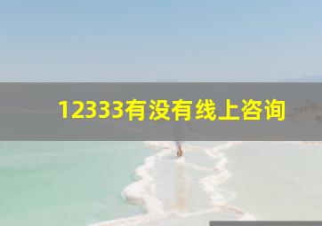 12333有没有线上咨询