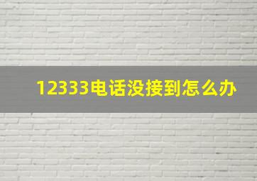 12333电话没接到怎么办