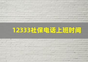 12333社保电话上班时间