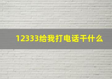 12333给我打电话干什么