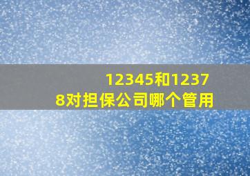 12345和12378对担保公司哪个管用