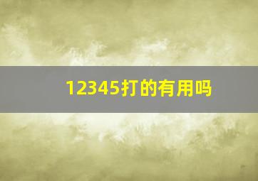 12345打的有用吗