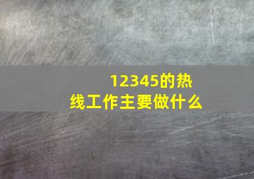 12345的热线工作主要做什么