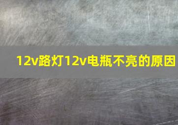 12v路灯12v电瓶不亮的原因