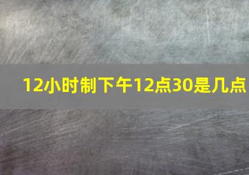 12小时制下午12点30是几点