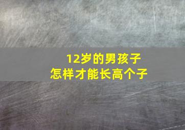 12岁的男孩子怎样才能长高个子