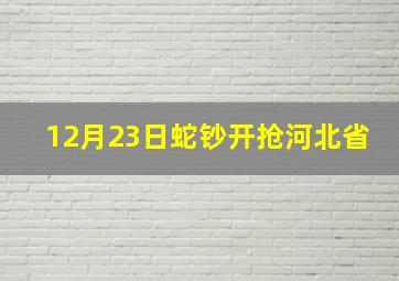 12月23日蛇钞开抢河北省