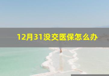 12月31没交医保怎么办